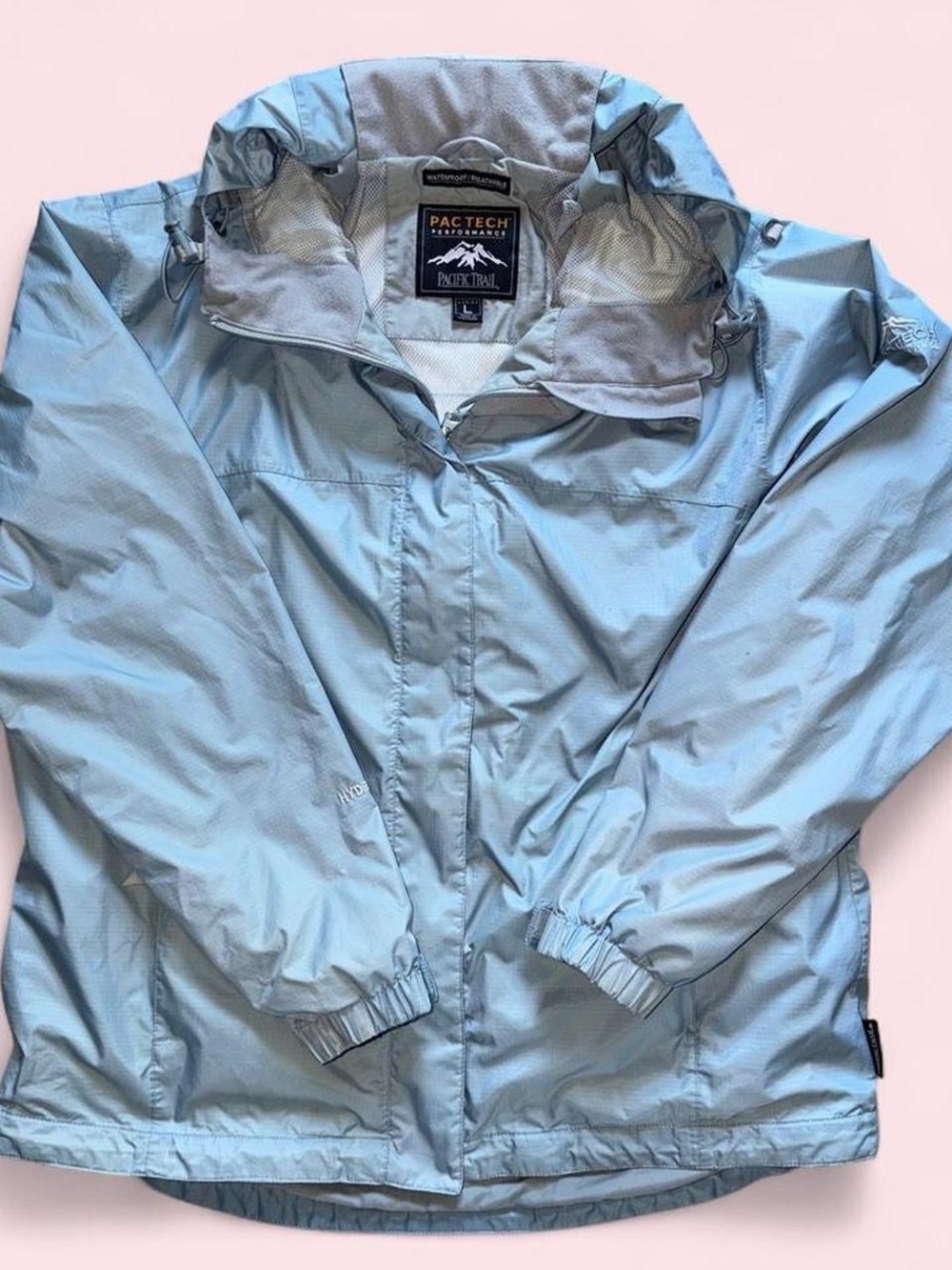 Pacific Trail Light Blue Women's Waterproof Rain Jacket with Hood